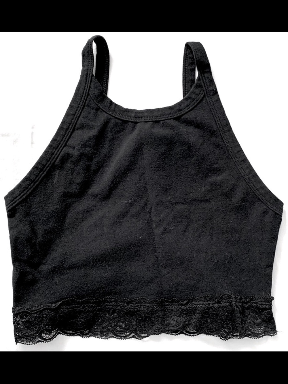 Colsie Black Lace Cropped Tank Top